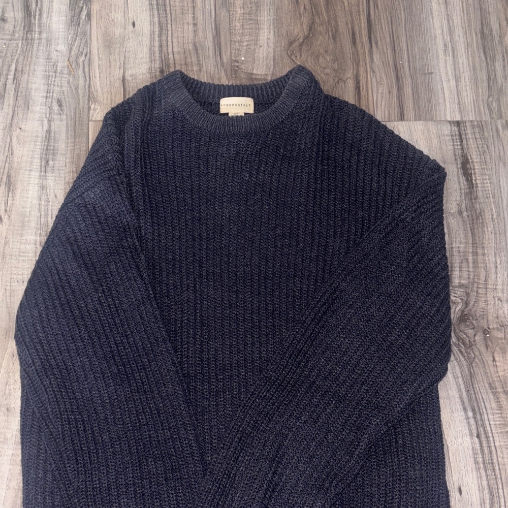 🛍️2 for 25 🛍️Aeropostale Men's Chunky Crewneck Sweater in Navy